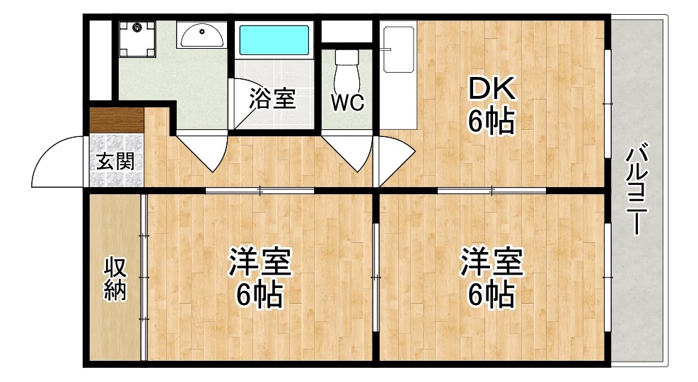 サンプラザ南京終 404号室 間取り