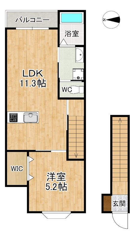 コントレイル 201号室 間取り