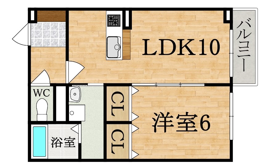 ウエストメゾンＣ 102号室 間取り