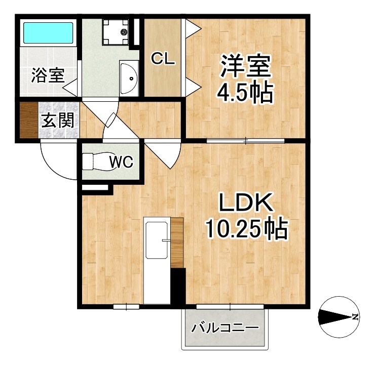 グランモア東九条Ⅲ 202号室 間取り
