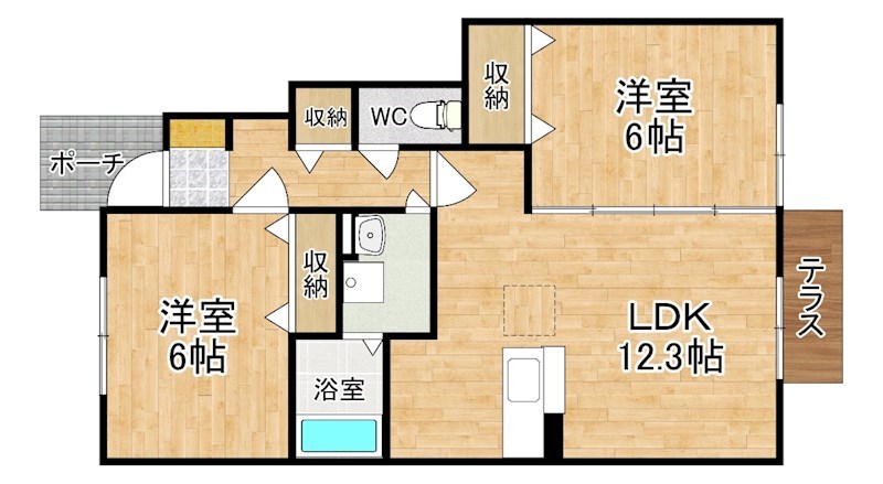 グランモア東九条Ⅱ 101号室 間取り