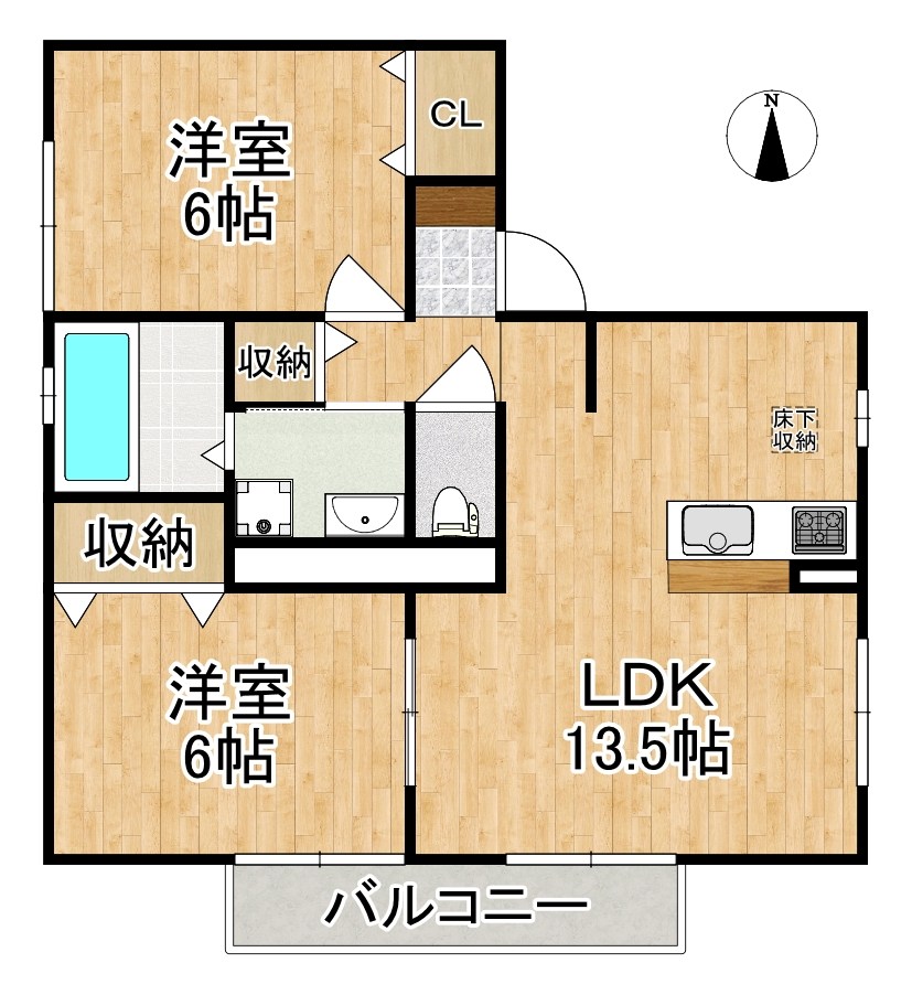 エスポワールＢ棟 101号室 間取り