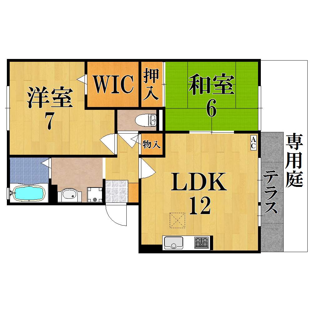 グランドールサンエイ 103号室 間取り