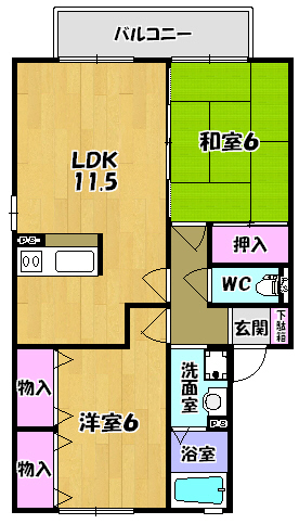 エスポワール 201号室 間取り