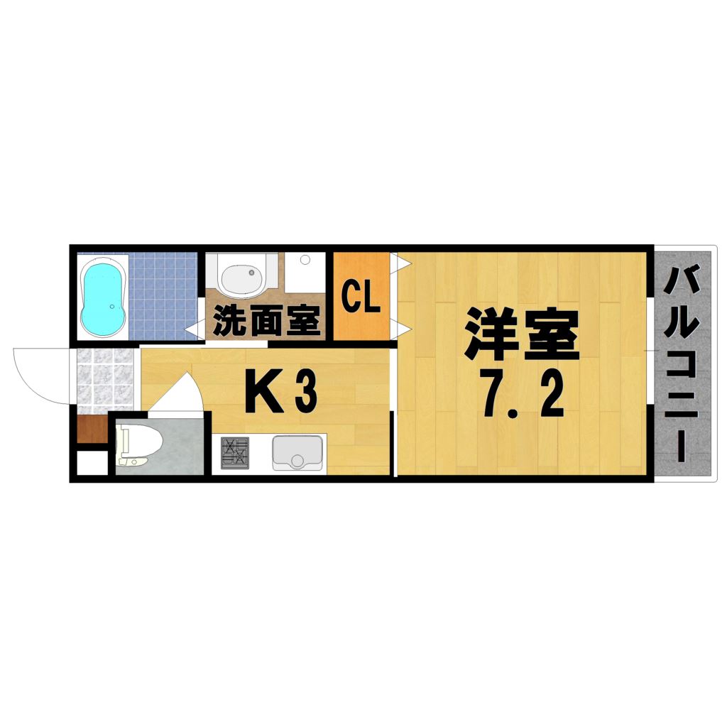 ヴェルクール西大寺Ⅱ 202号室 間取り