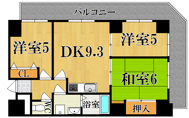 シャンティー西大寺 302号室 間取り