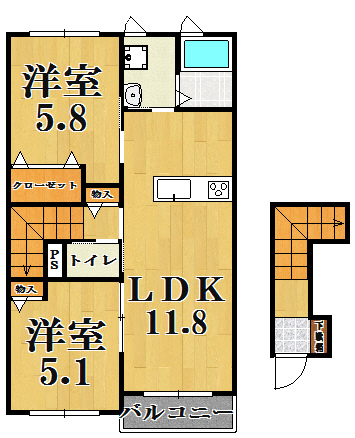 Ｓｅｒｅｎａ　Ｖｉｌｌａ　ＳＫ　Ⅰ 205号室 間取り