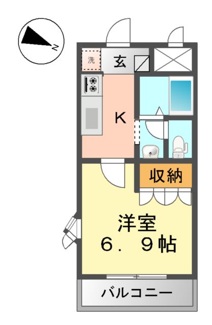 レジェンドール　西の京 205号室 間取り