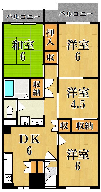 秋篠サンパレス２号棟 間取り図