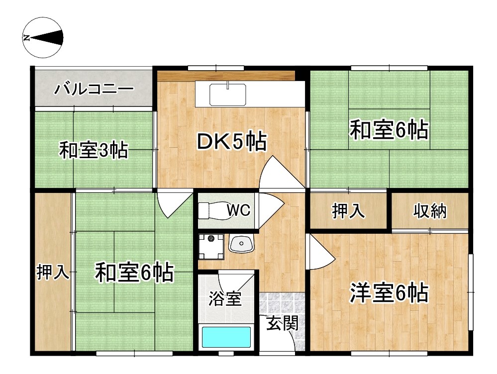 田村マンション 302号室 間取り