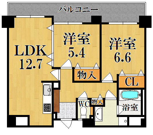 ライフコート西大寺 602号室 間取り