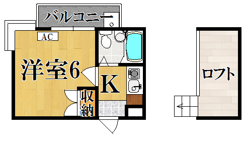 シティパレス西大寺Ｐ－２ 206号室 間取り