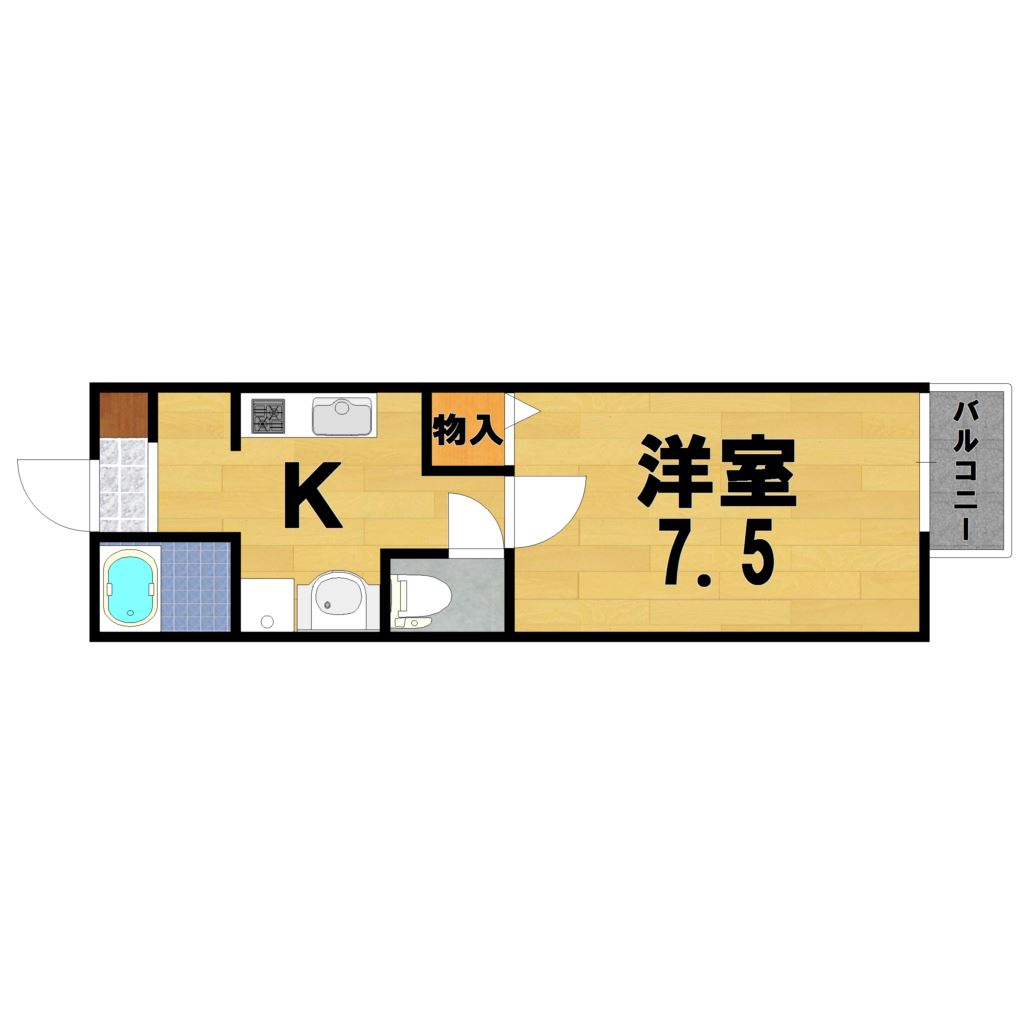 パシオ西奈良 205号室 間取り
