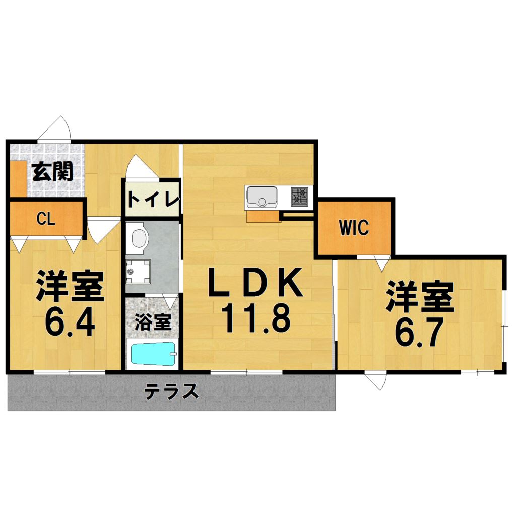 クオレール 101号室 間取り