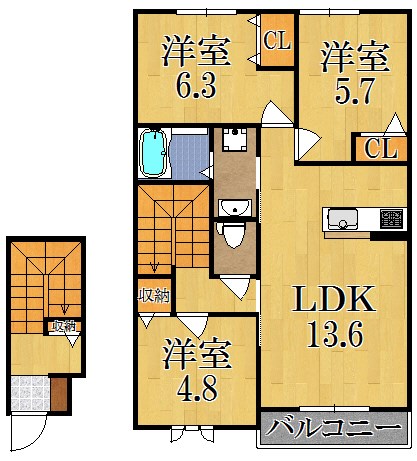 フォンド・メゾンＢ棟 202号室 間取り