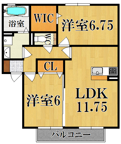 リビングタウン四条大路Ｄ棟 202号室 間取り