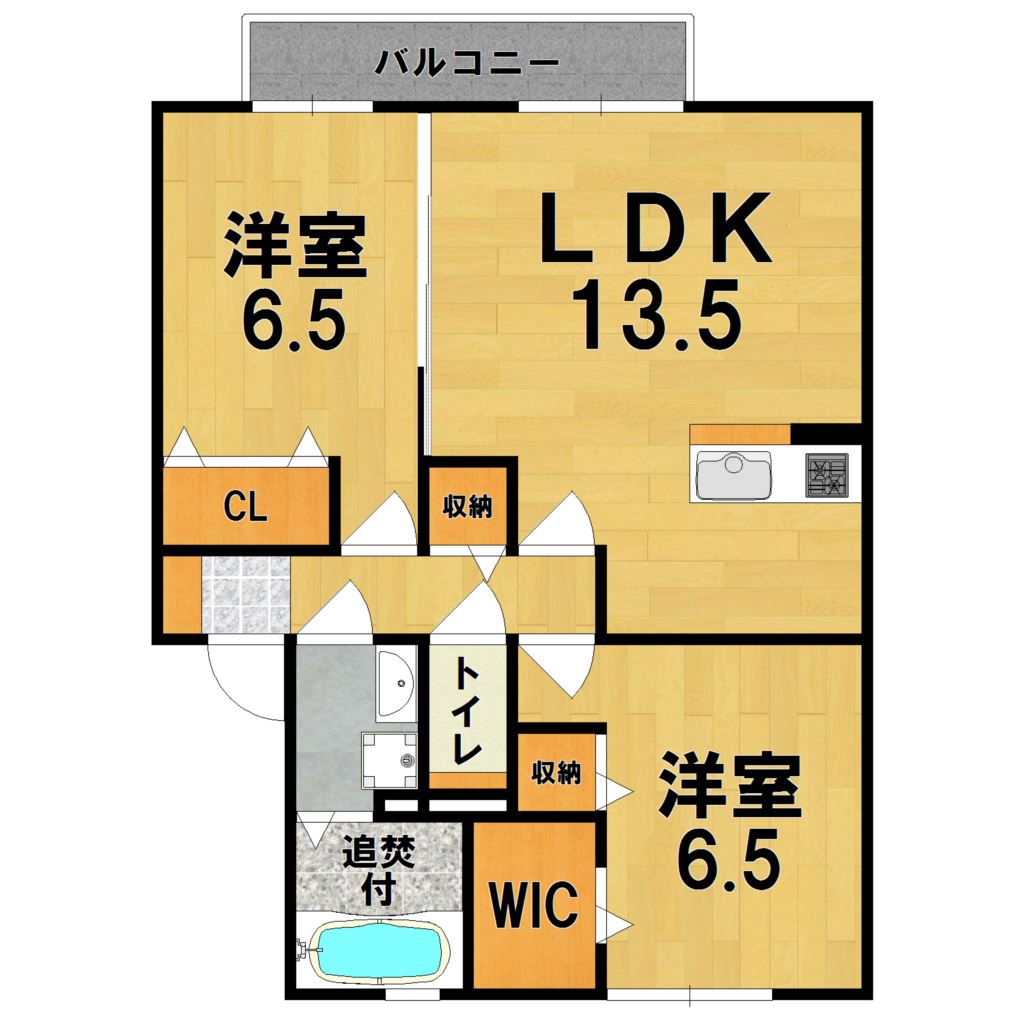 プレジール 102号室 間取り