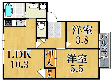 アメニティハウス 202号室 間取り