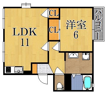 ウエストヒルズ秋篠Ａ棟 201号室 間取り