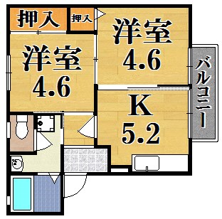 ハピネスハイツ 102号室 間取り