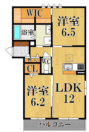 シャーメゾン平城 101号室 間取り