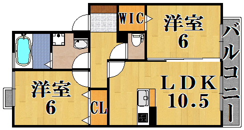 ディアコート（押熊町） 105号室 間取り