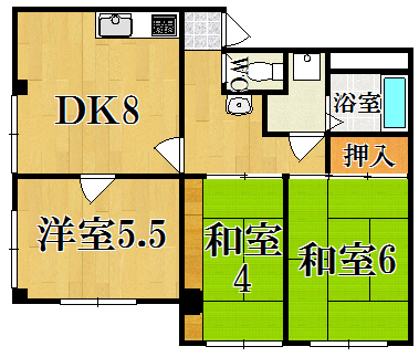 レインボーマンション中山 201号室 間取り