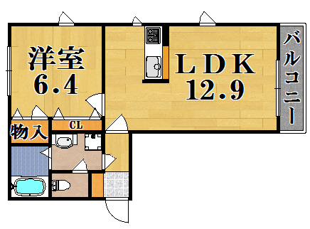 シャーメゾン中山Ａ棟 201号室 間取り