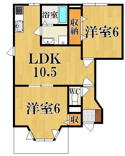 ヴィラ平城 102号室 間取り