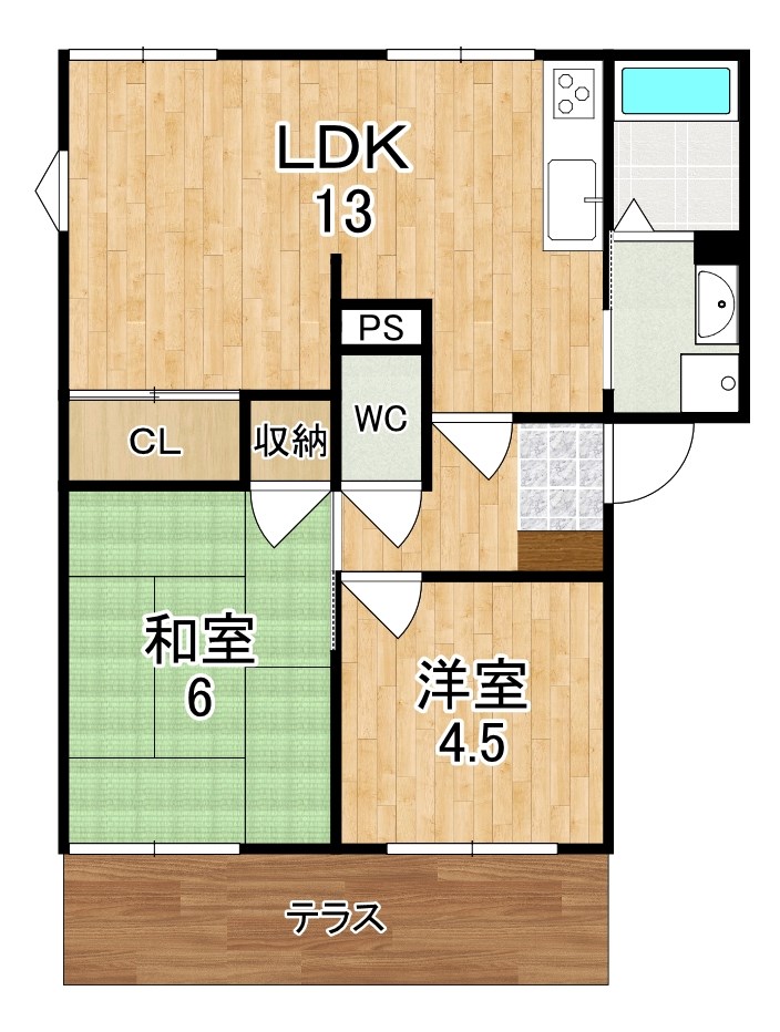 フレグランス左京　Ａ棟 間取り図