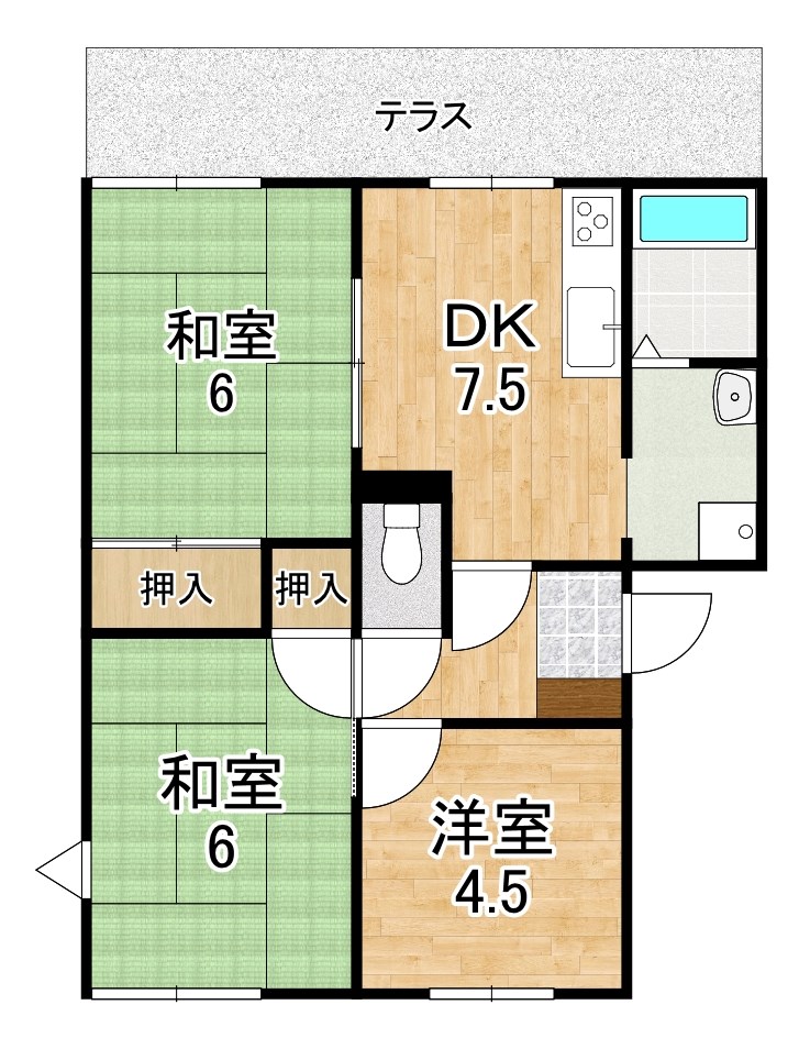 フレグランス左京　Ｂ棟 間取り
