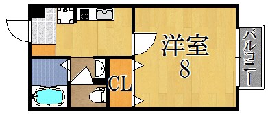 シェーヴルドール 105号室 間取り