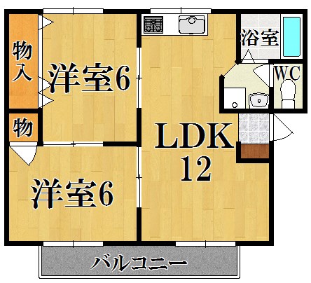 コーポ宝来Ⅱ 201号室 間取り