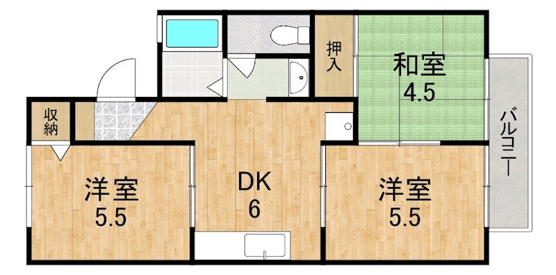 セジュール高の原Ｆ 202号室 間取り