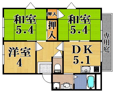 グリーンプラザＡ 201号室 間取り