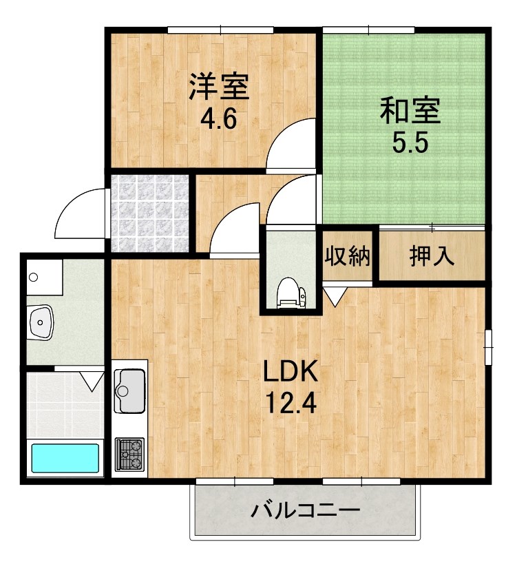 エスパシオ高の原 D201号室 間取り