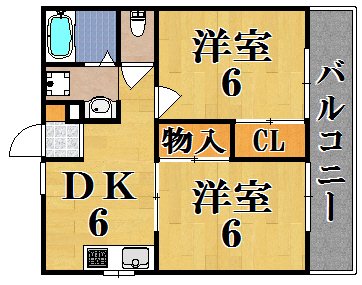 エステートピアＶハヤノⅢ 202号室 間取り