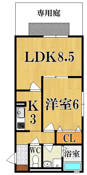 クレベール 103号室 間取り
