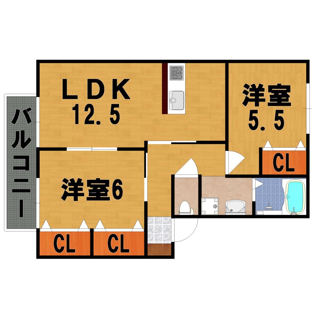 セゾン西の京 202号室 間取り