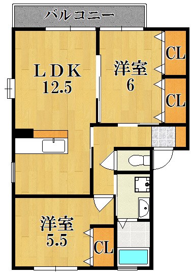 セゾン西の京 101号室 間取り