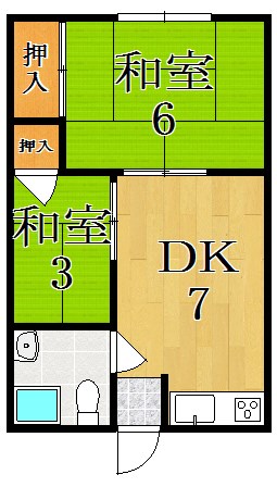 西ノ京ハイツ 202号室 間取り