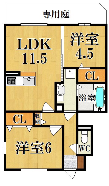 カーサ平松 101号室 間取り