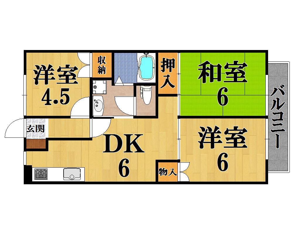 プロシード 202号室 間取り