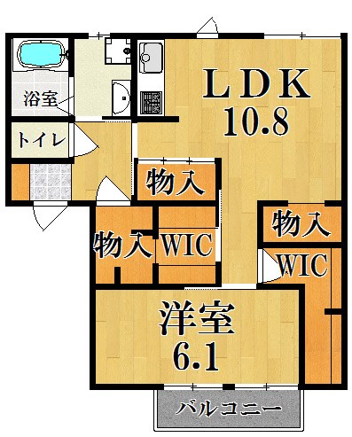 グリーンヒルズＢ棟 202号室 間取り