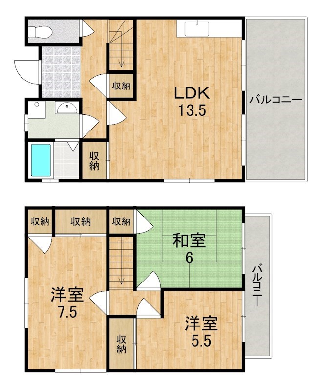 シティタウン朱雀 D-2号室 間取り