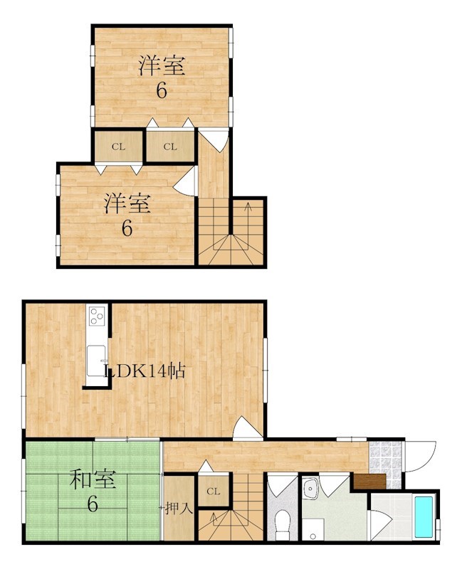 バーベナ朱雀２号 1号室 間取り