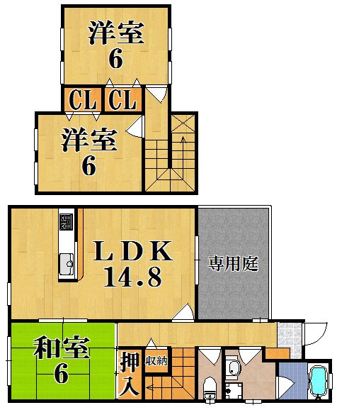 バーベナ朱雀１号 2号室 間取り