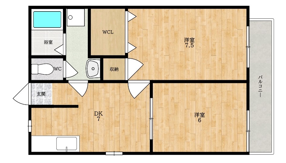 RA・CREW九条（ラ・クルークジョウ） 間取り