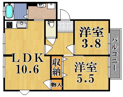 サンハイムＢ 101号室 間取り
