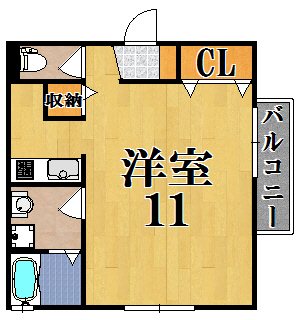 エイトキューブ　Ａ棟 201号室 間取り